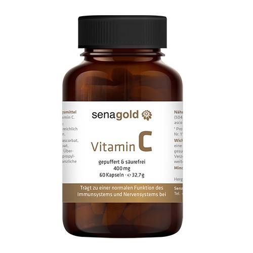 Senagold Vitamin C gepuffert & Säurefrei 400 mg, 60 Kapseln KAP Senagold Vitamin C gepuffert & Säurefrei 400 mg, 60 Kapseln KAP