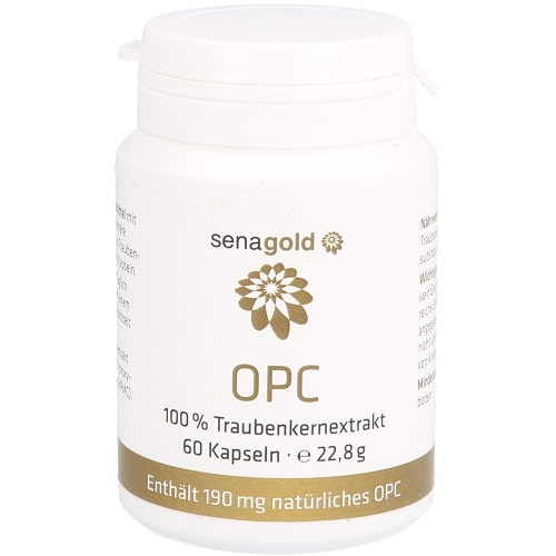 Senagold OPC Kapseln nativ - hochdosiert, vegan, frei von Zusatzstoffen - 100% reiner Traubenkernextrakt